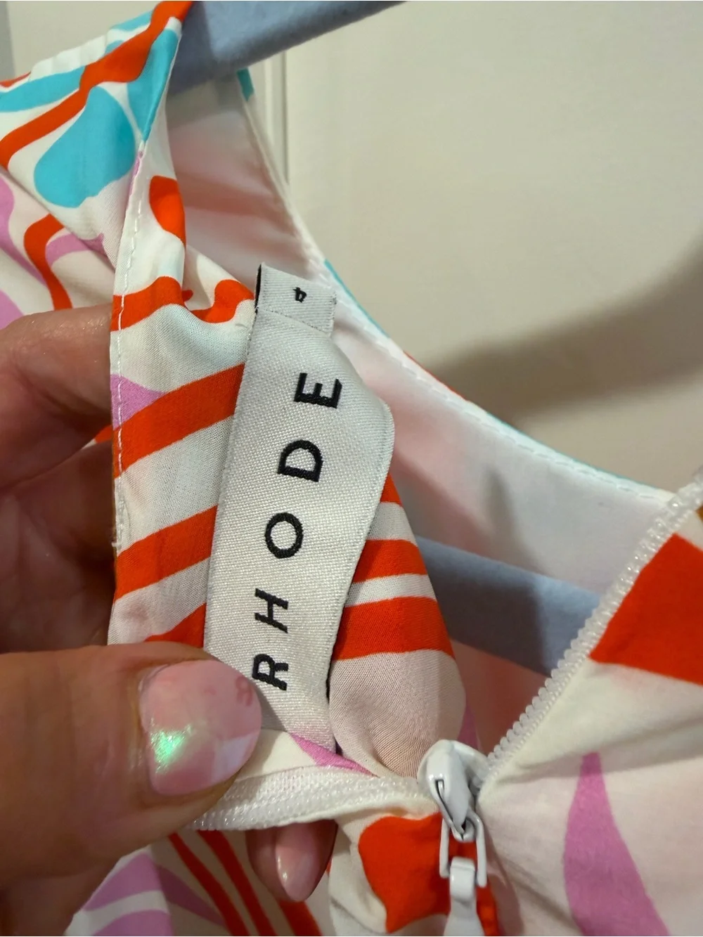 RHODE White Maxi Dress with Coral, Turquoise & Pink Botanical Print
